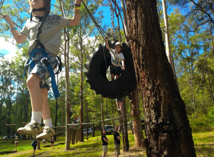 medium ropes course - murphys creek escape - easter camping