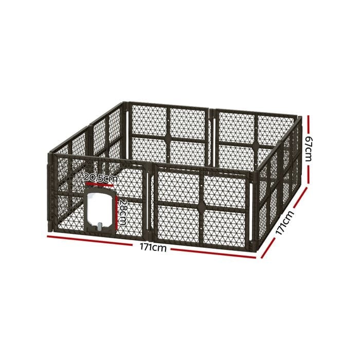 i.Pet Dog Playpen Enclosure 8 Panel Pet Fence Plastic Play Pen - Bunnings